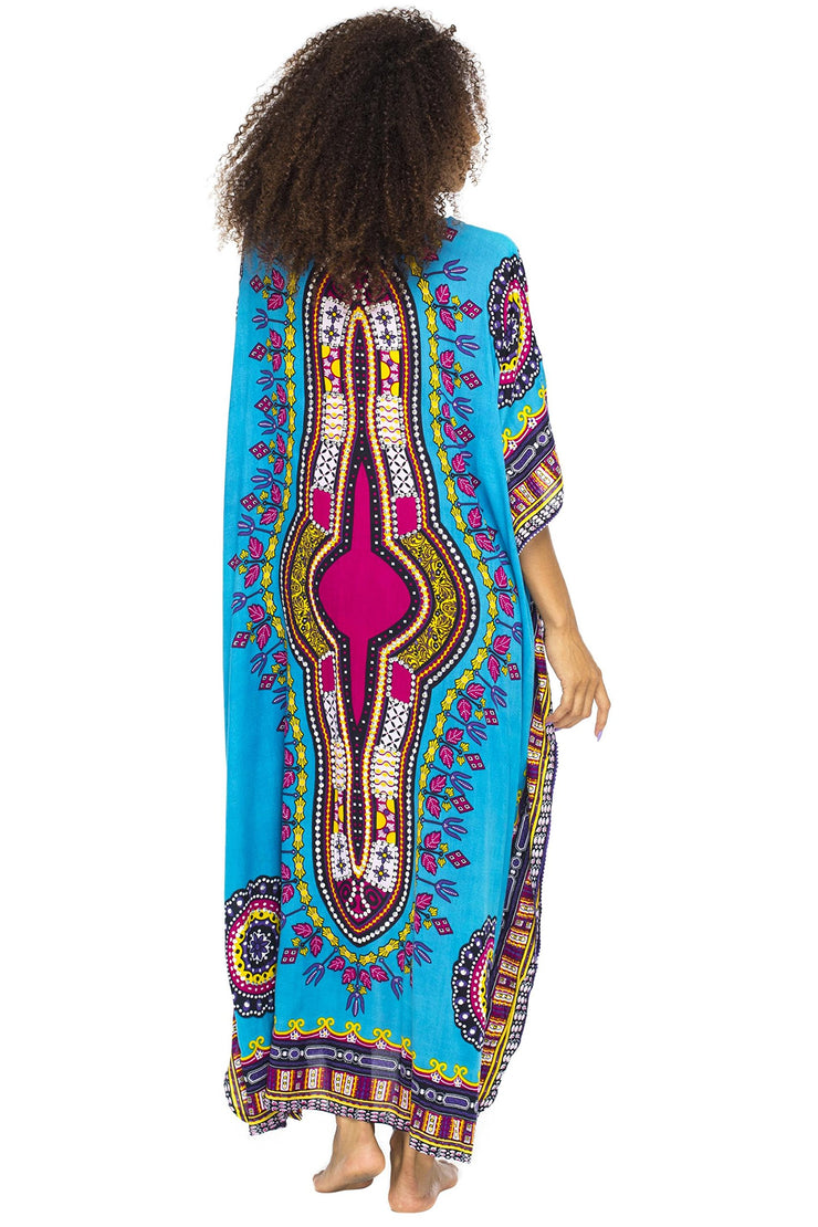 Womens Long Maxi Swimsuit Beach Sequin Cover Up African Caftan